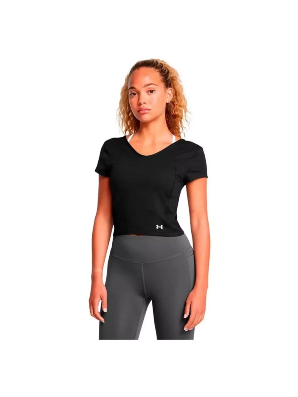 Under Armour Women's Black V-Neck Athletic Top Medium